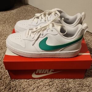 Nike Kids Sneakers in White and Green or Fits Womens Size 9